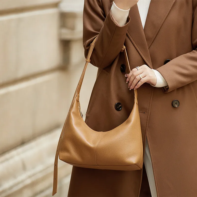 ZOOLER Top Grain Cow Leather Commute Practical Shoulder Bag Women's Black/Vintage Brown/Soft Apricot-19