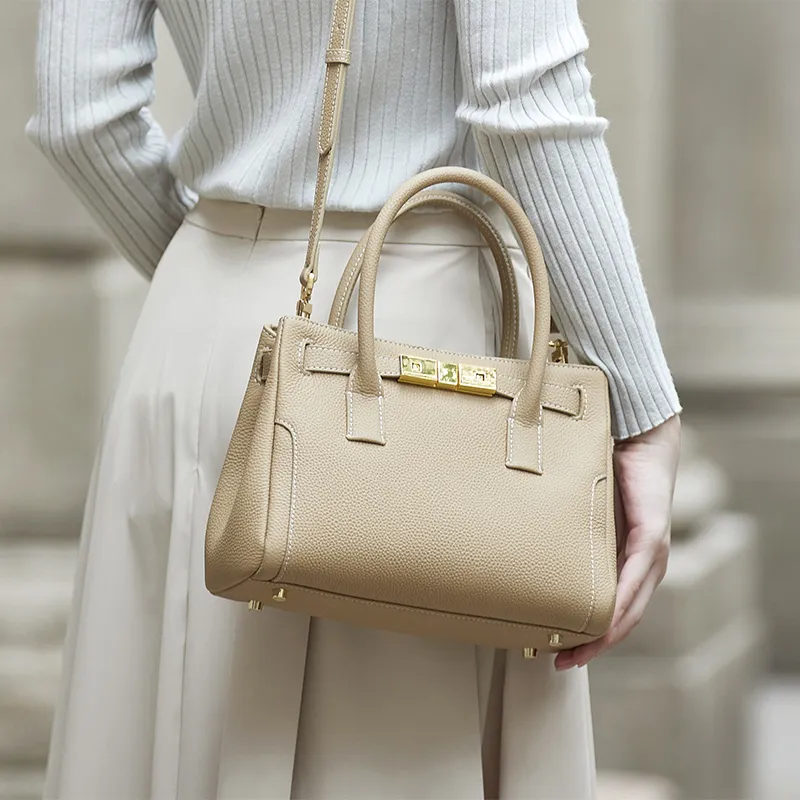 ZOOLER Cow Leather One Shoulder Handbag Women's Phantom Night Black/Gold Brown/Cream Apricot-14