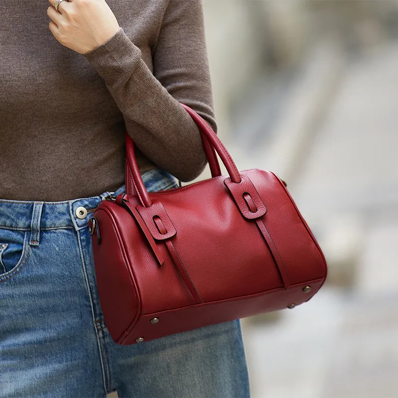 ZOOLER Top Grain Cow Leather Handbag Women's Black/Khaki/Caramel/Burgundy-25