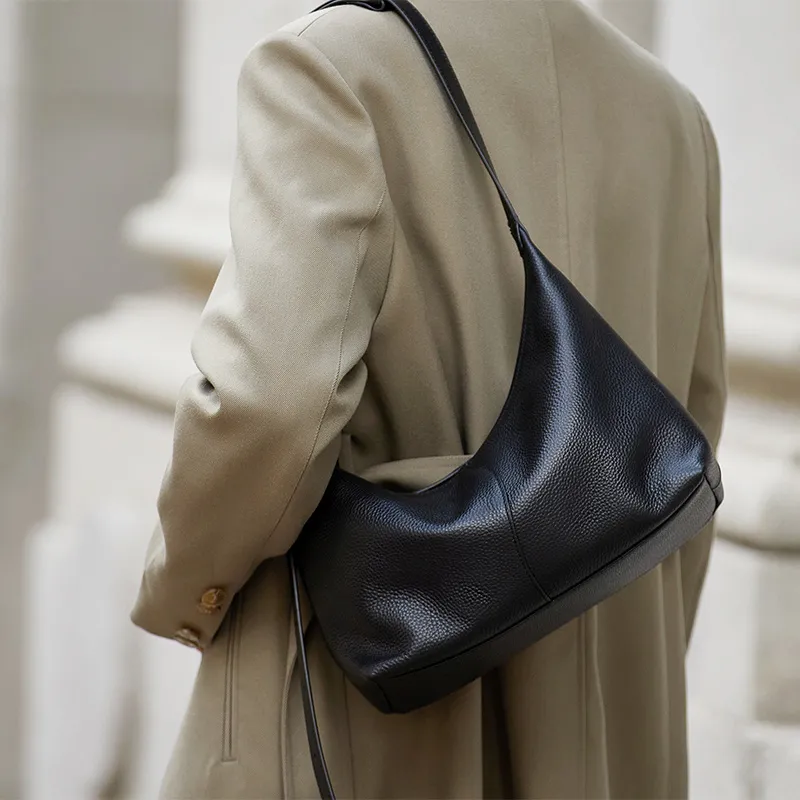 ZOOLER Top Grain Cow Leather Commute Practical Shoulder Bag Women's Black/Vintage Brown/Soft Apricot-3