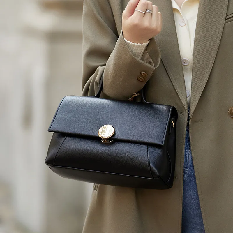 ZOOLER Top Grain Cow Leather Crossbody Handbag Regular Women's Black/Cookie/Coffee/Dark Khaki-16