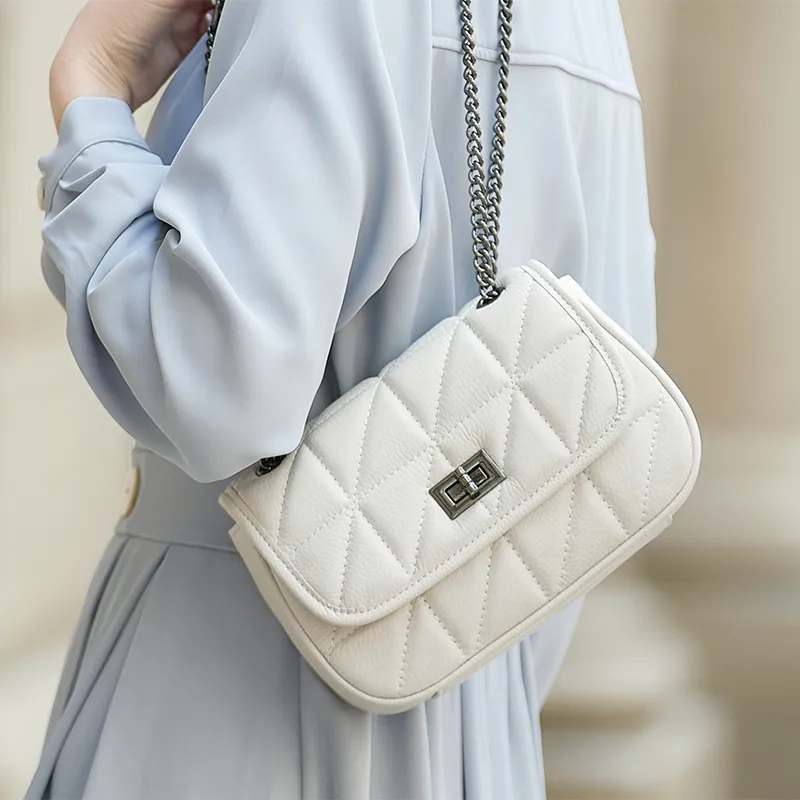 ZOOLER Top Grain Cow Leather Crossbody Bags Trumpets Women's Black/Blue/White-3