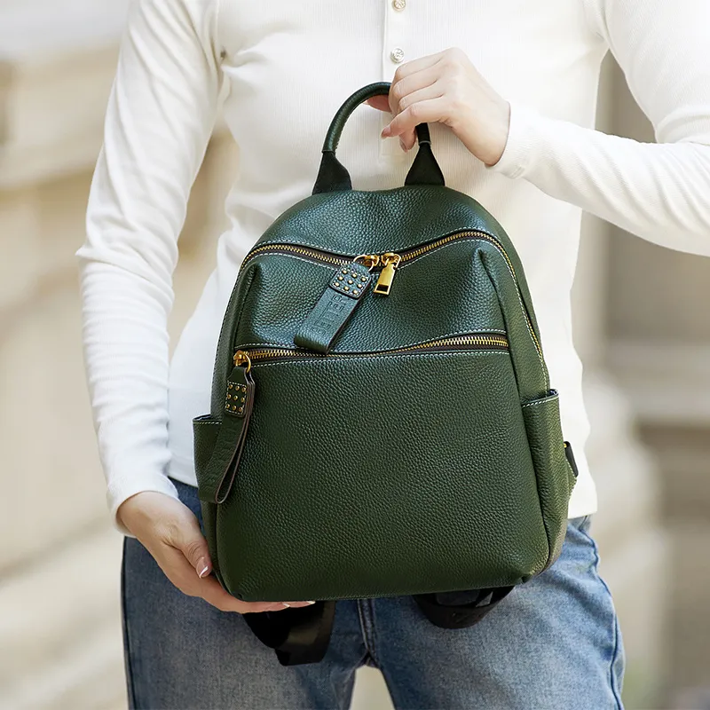 ZOOLER Top Grain Cow Leather Backpack Women's Black/Jasper-7