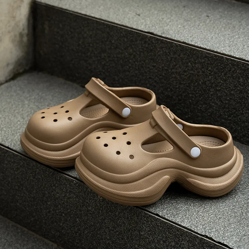 LATE TIME Summer Waterproof Fashion Versatile Anti Collision Closed Toe Slippers-14