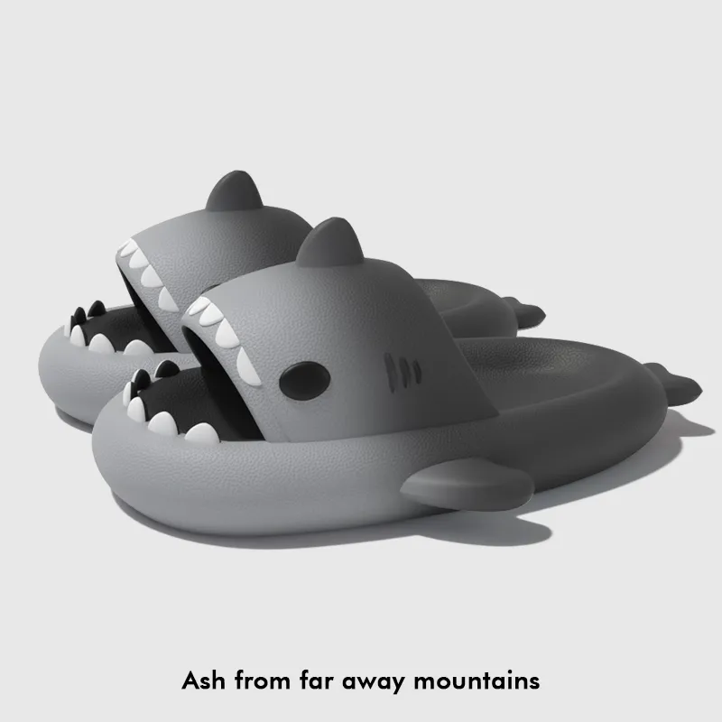 LATE TIME Gradient Shark Slippers For Women's Summer Outerwear, Platform Slip Resistant Indoor Home Slippers, Unisex-25