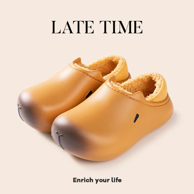 LATE TIME Fall And Winter 2024 Indoor Home Couple Set With Slippers, Warm And Unisex-1