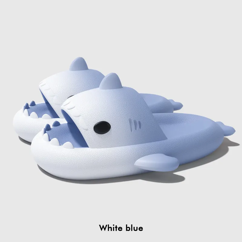 LATE TIME Gradient Shark Slippers For Women's Summer Outerwear, Platform Slip Resistant Indoor Home Slippers, Unisex-22
