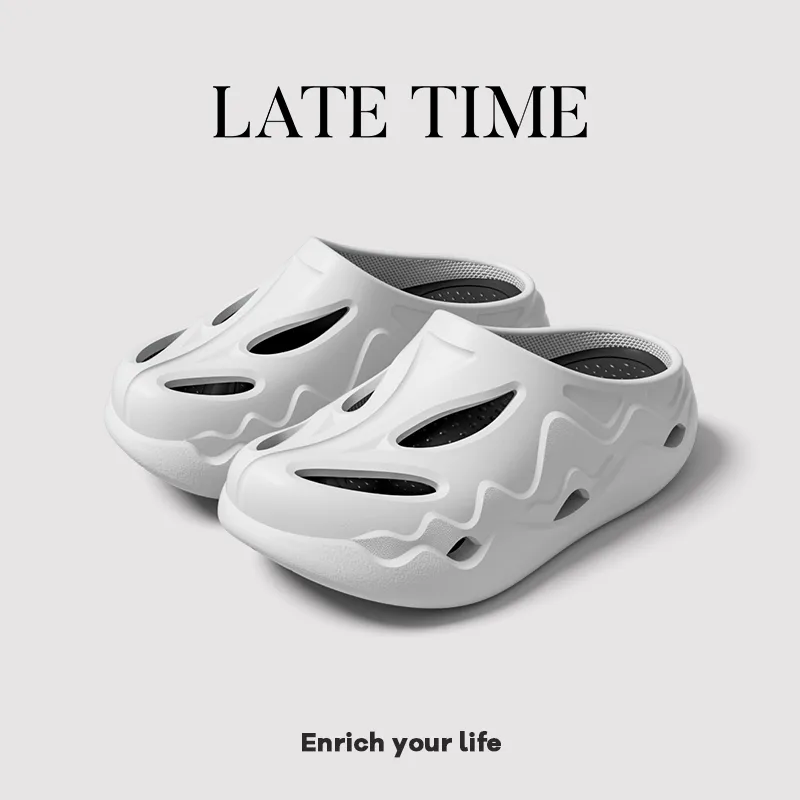 LATE TIME EVA Men's, Anti Collision Closed Toe Clogs, Height Increasing Platform Breathable Sports, Home Slippers-2