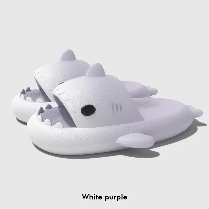 LATE TIME Gradient Shark Slippers For Women's Summer Outerwear, Platform Slip Resistant Indoor Home Slippers, Unisex-5