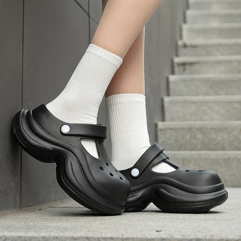LATE TIME Summer Waterproof Fashion Versatile Anti Collision Closed Toe Slippers-3