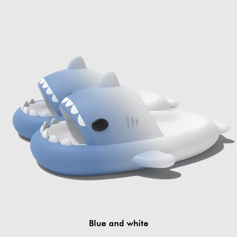 LATE TIME Gradient Shark Slippers For Women's Summer Outerwear, Platform Slip Resistant Indoor Home Slippers, Unisex-9