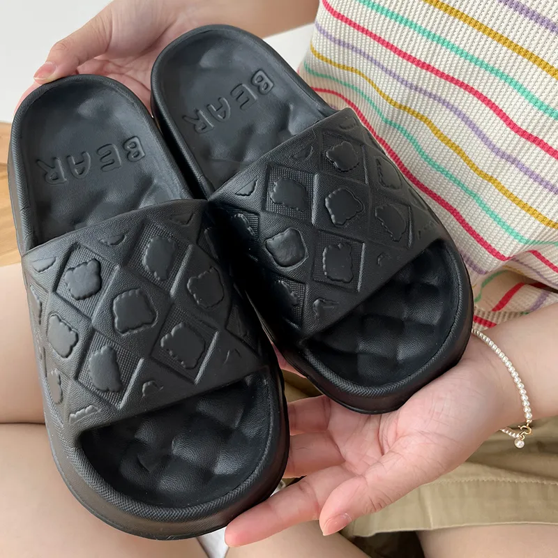 LATE TIME Minimalist Style Men's Summer Slippers, Indoor Home Bathing Couple Slippers, Unisex-3