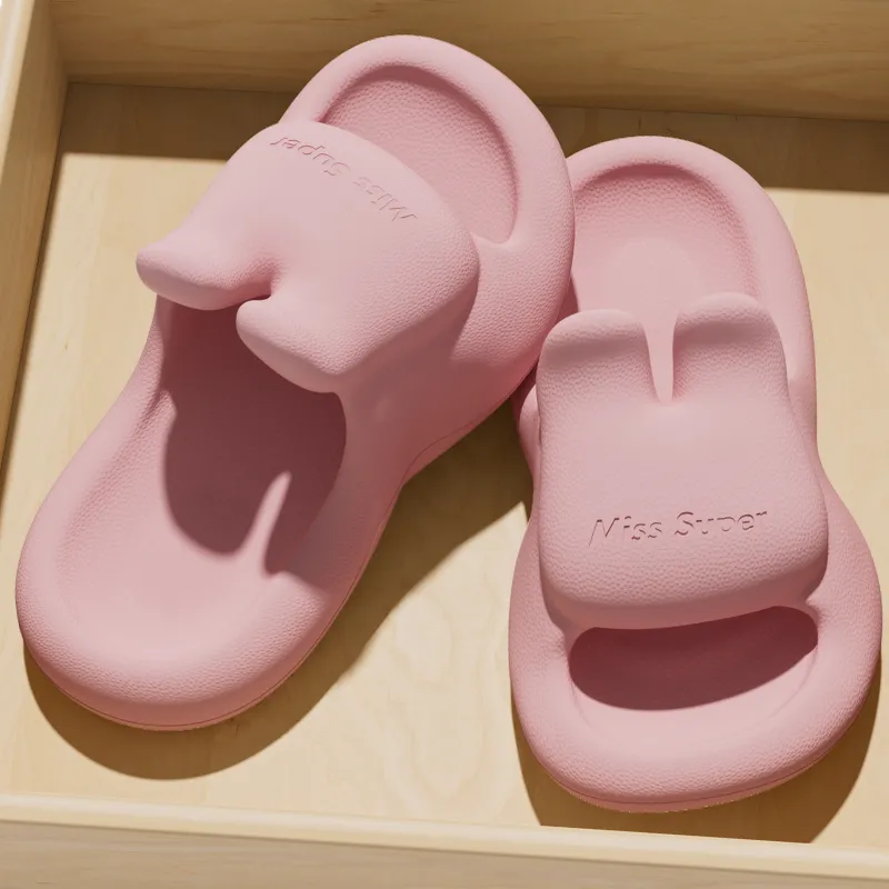 LATE TIME Cute Rabbit Women's Summer Eva Platform Slippers, Soft And Bouncy, Indoor Home Bathroom Use-4