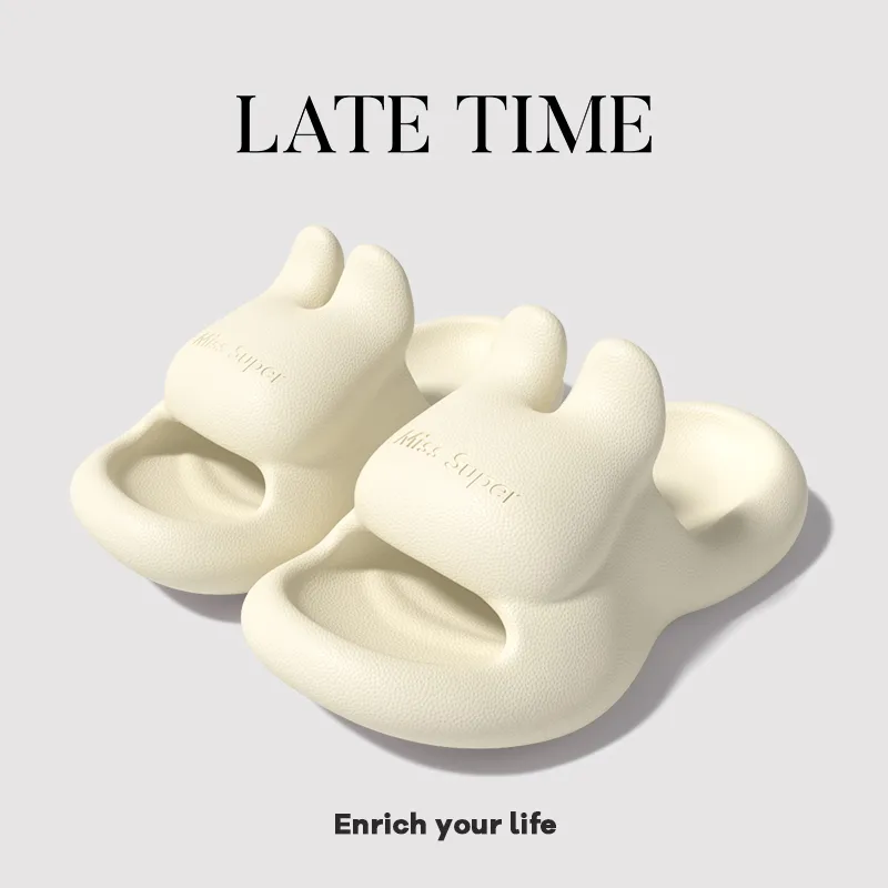LATE TIME Cute Rabbit Women's Summer Eva Platform Slippers, Soft And Bouncy, Indoor Home Bathroom Use-9
