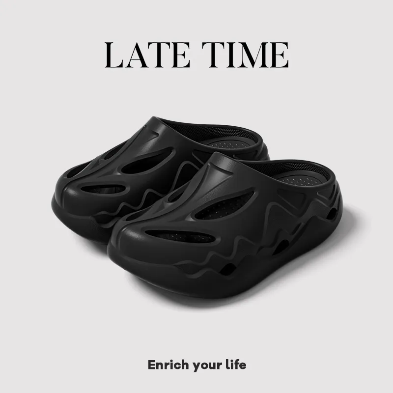 LATE TIME EVA Men's, Anti Collision Closed Toe Clogs, Height Increasing Platform Breathable Sports, Home Slippers-5
