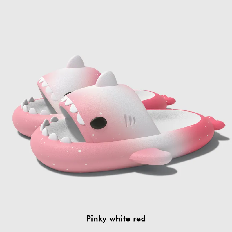 LATE TIME Gradient Shark Slippers For Women's Summer Outerwear, Platform Slip Resistant Indoor Home Slippers, Unisex-11
