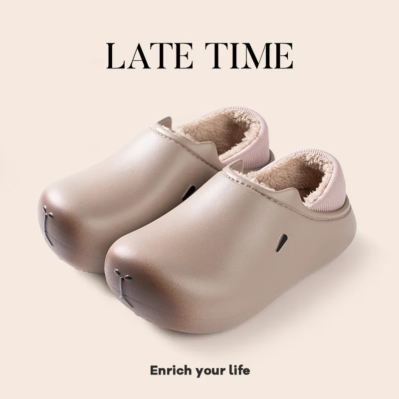 LATE TIME Fall And Winter 2024 Indoor Home Couple Set With Slippers, Warm And Unisex-6
