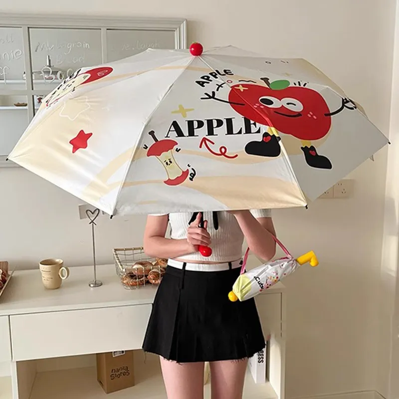 Ferrant Umbrella, Cute Cartoon Foldable Sunny And Rainy Dual Use Compact Portable UV Protection Sun Umbrella-6