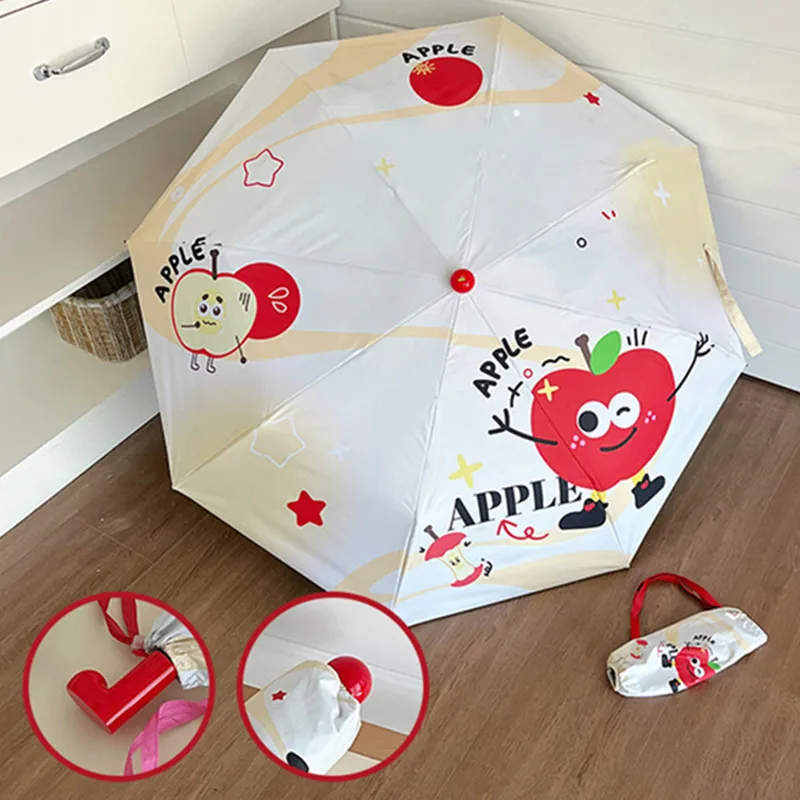 Ferrant Umbrella, Cute Cartoon Foldable Sunny And Rainy Dual Use Compact Portable UV Protection Sun Umbrella-8