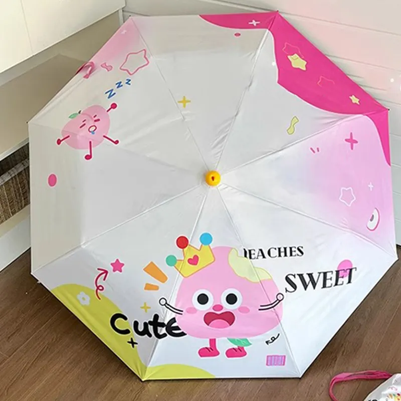 Ferrant Umbrella, Cute Cartoon Foldable Sunny And Rainy Dual Use Compact Portable UV Protection Sun Umbrella-3