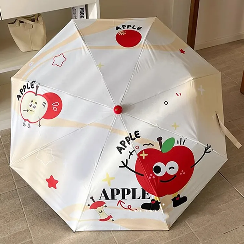 Ferrant Umbrella, Cute Cartoon Foldable Sunny And Rainy Dual Use Compact Portable UV Protection Sun Umbrella-5