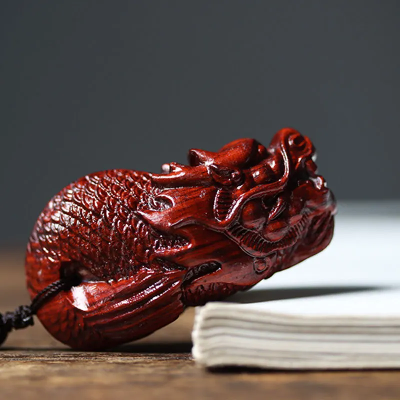ANNYONNLLY Small Leaf Red Sandalwood Pendants Unisex-1