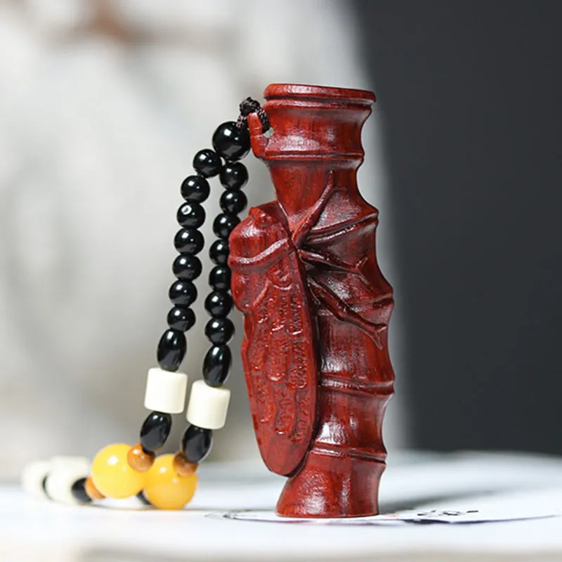 ANNYONNLLY Small Leaf Red Sandalwood Pendants Unisex-2