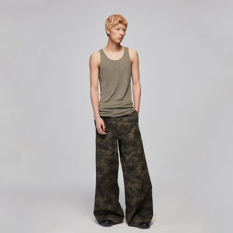 SIMPLE PROJECT Casual Pants Unisex Camouflage Coffee-2