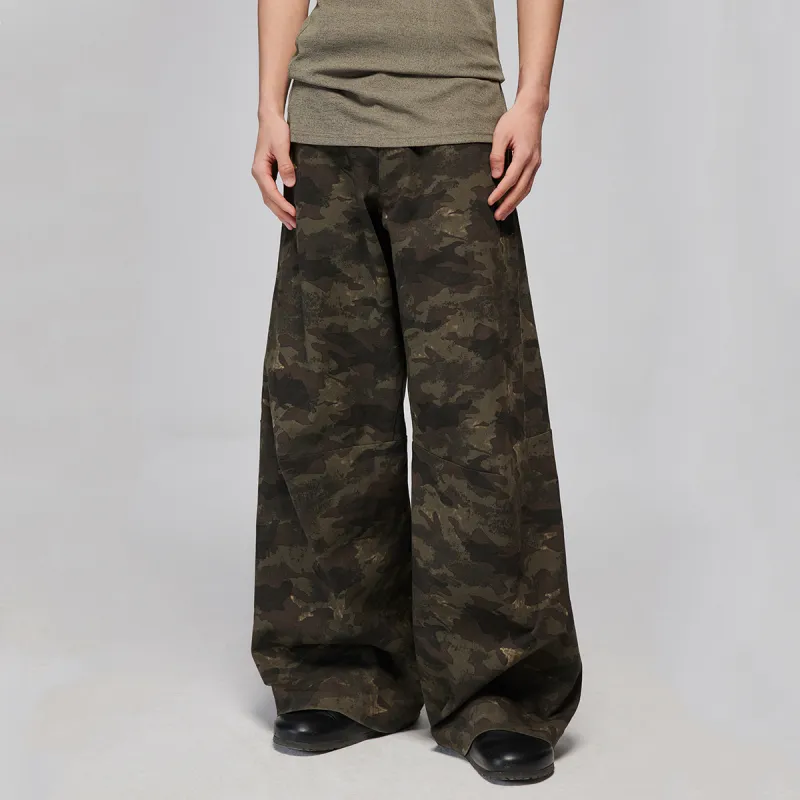SIMPLE PROJECT Casual Pants Unisex Camouflage Coffee-4