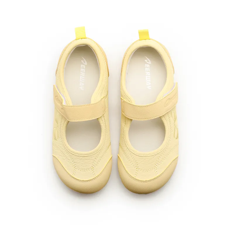 DEERWAY Height Increasing Abrasion Resistant Lightweight Breathable Slip Resistant Low Top Casual Shoes Women's Yellow-3