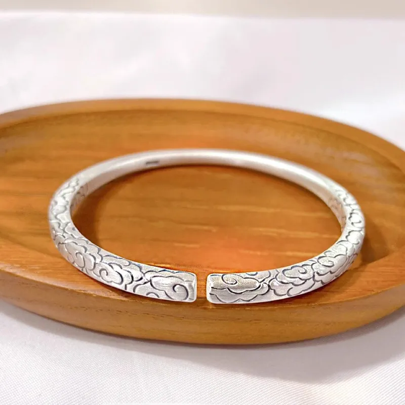 Brahmacharya 999 Fine Silver Bangles Women's-4