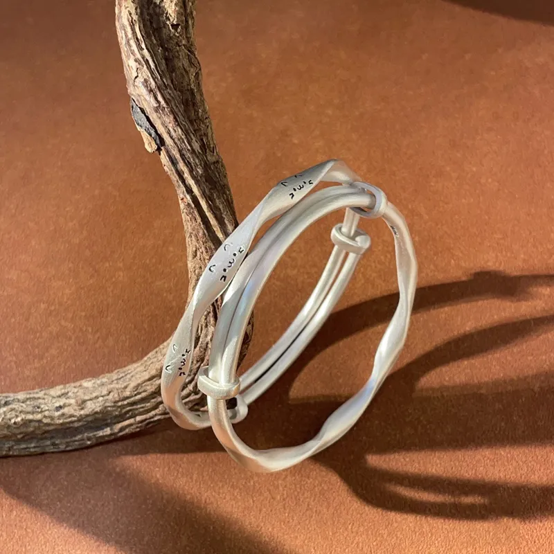 Brahmacharya 999 Fine Silver Bangles Women's-3