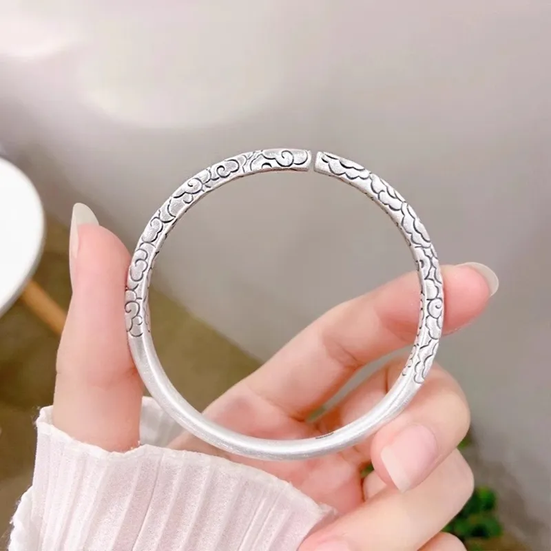 Brahmacharya 999 Fine Silver Bangles Women's-1
