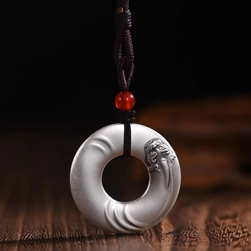 Brahmacharya S999 Fine Silver Foot Silver Pendants Unisex-4