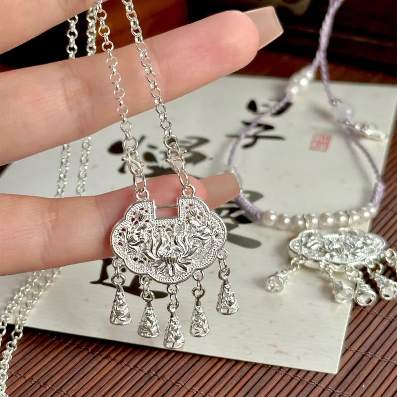 Brahmacharya 999 Fine Silver Necklaces Women's-4
