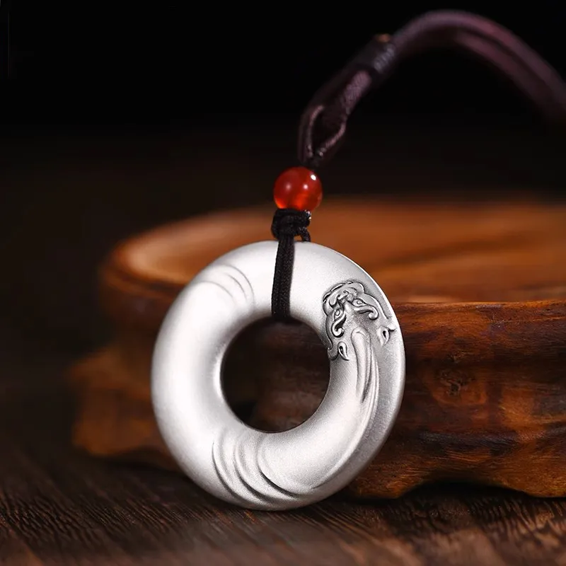 Brahmacharya S999 Fine Silver Foot Silver Pendants Unisex-1