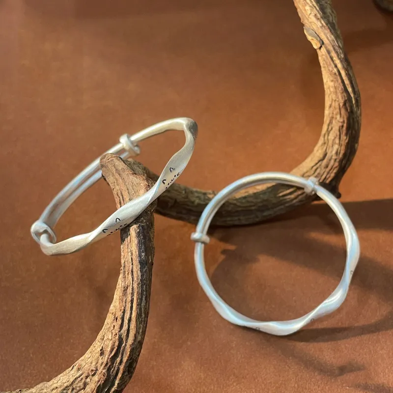 Brahmacharya 999 Fine Silver Bangles Women's-6