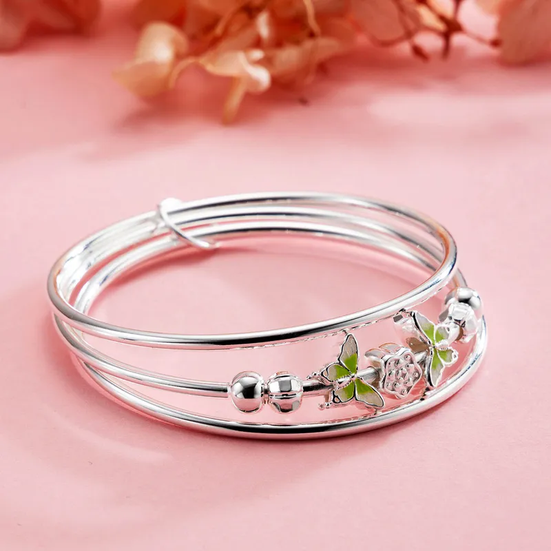 Brahmacharya 999 Fine Silver Bangles Women's-1