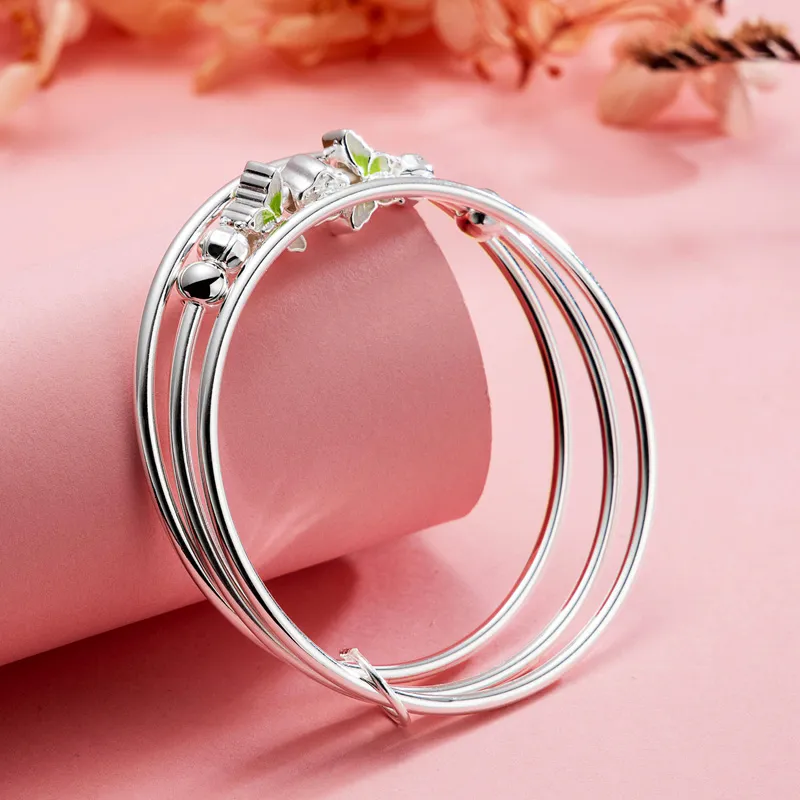 Brahmacharya 999 Fine Silver Bangles Women's-3