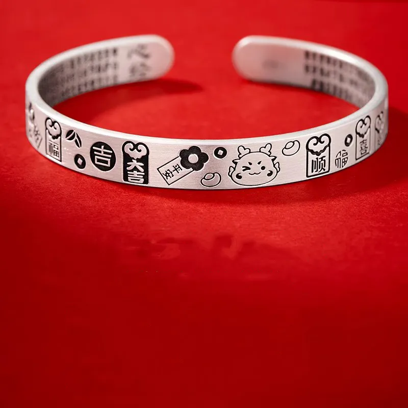 Brahmacharya 999 Fine Silver Bangles Women's-2