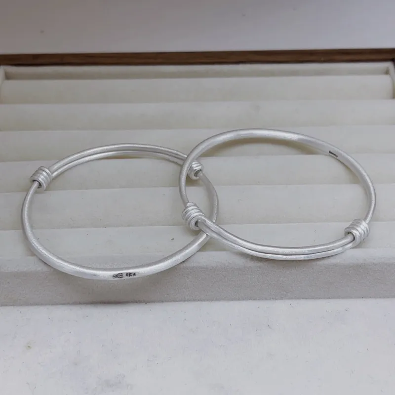 Brahmacharya 999 Fine Silver Bangles Women's-2