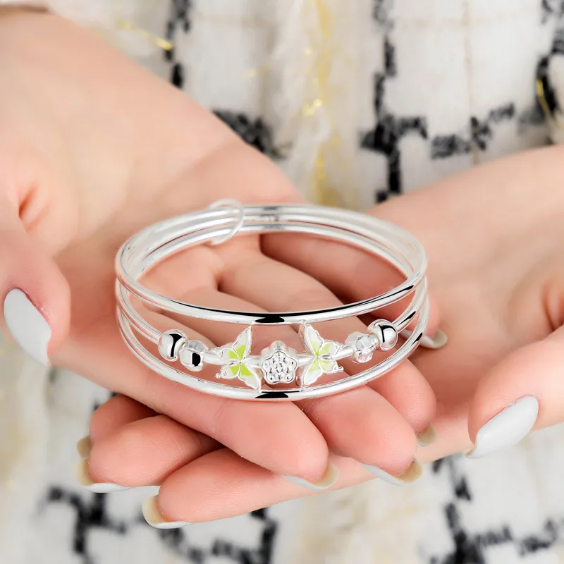 Brahmacharya 999 Fine Silver Bangles Women's-6