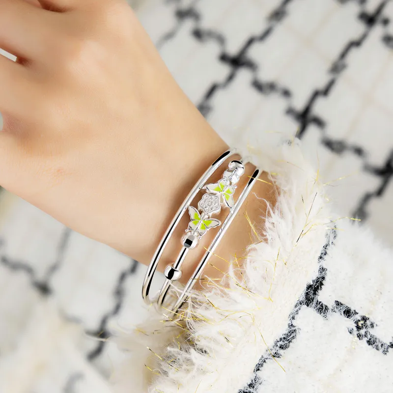Brahmacharya 999 Fine Silver Bangles Women's-5