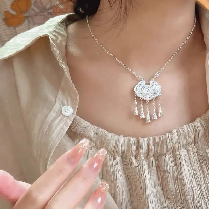Brahmacharya 999 Fine Silver Necklaces Women's-6