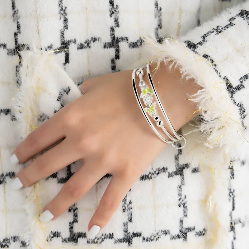 Brahmacharya 999 Fine Silver Bangles Women's-4