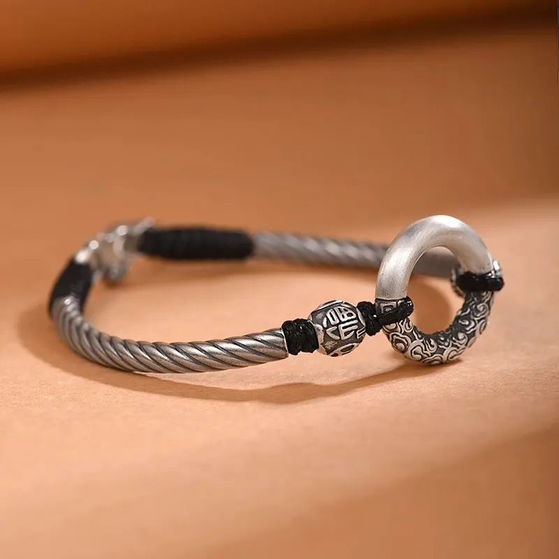 Brahmacharya 999 Fine Silver Bracelets Unisex-3