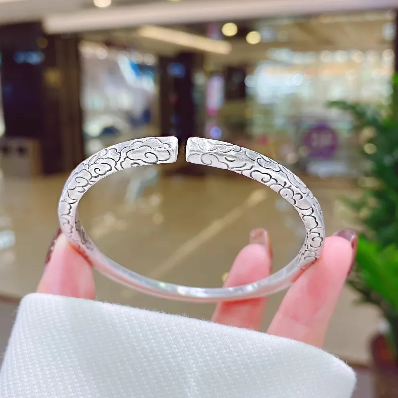 Brahmacharya 999 Fine Silver Bangles Women's-3
