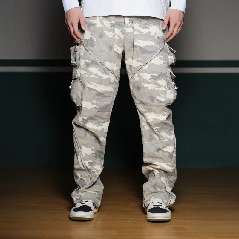 WILDX Cargo Pants Unisex Snowflake Camouflage-6