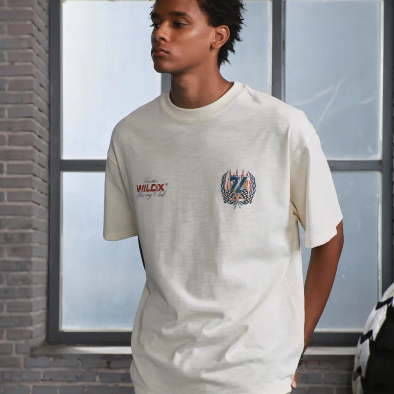 WILDX T Shirts Unisex Racing Ecru-2