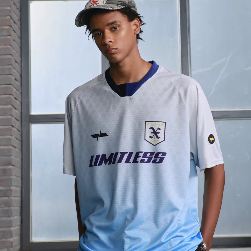WILDX T Shirts Unisex Gradient Blue White-4